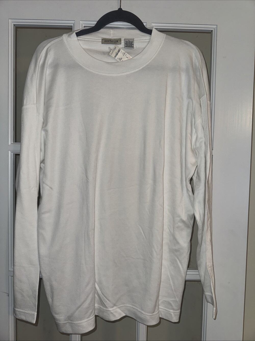 Vintage 90's Ann Taylor White Long Sleeve Top Size Large NWT